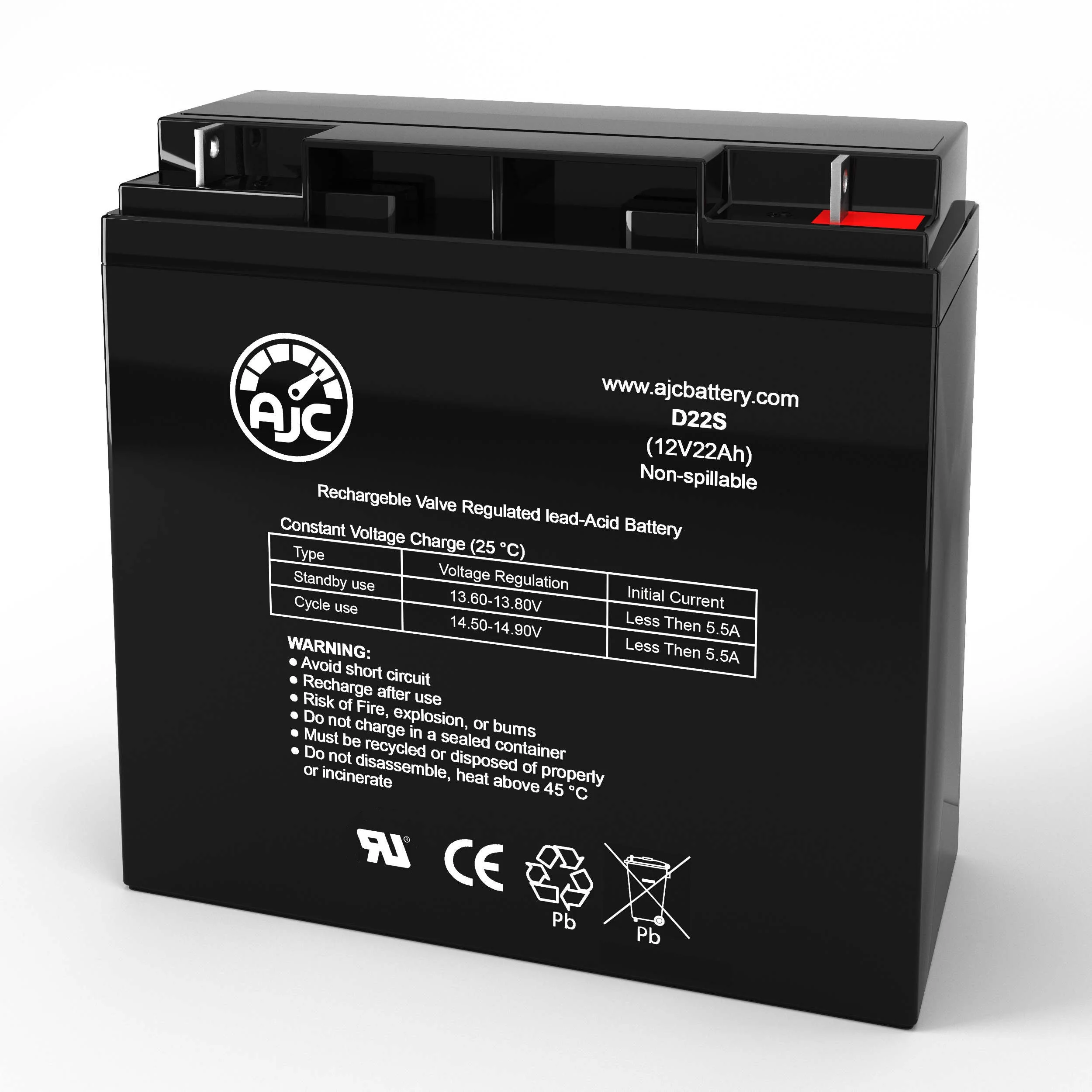 AJC Battery Compatible with Electric Mobility Rascal 500T 12V 22Ah Wheelchair Battery - view 1