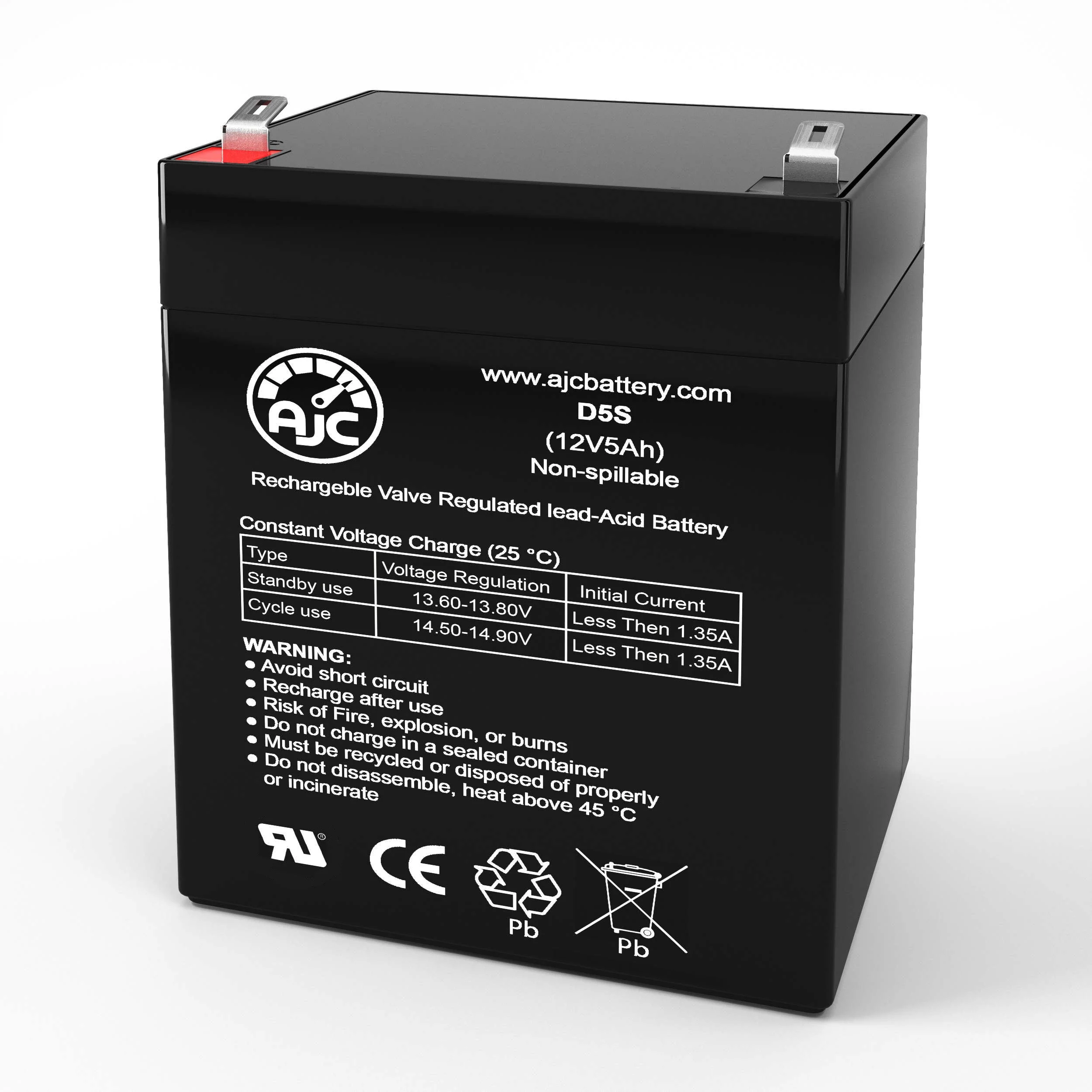 AJC Battery Compatible with APC SmartUPS 3000VA USB & SER SUA3000RM2U 12V 5Ah UPS Battery - view 1