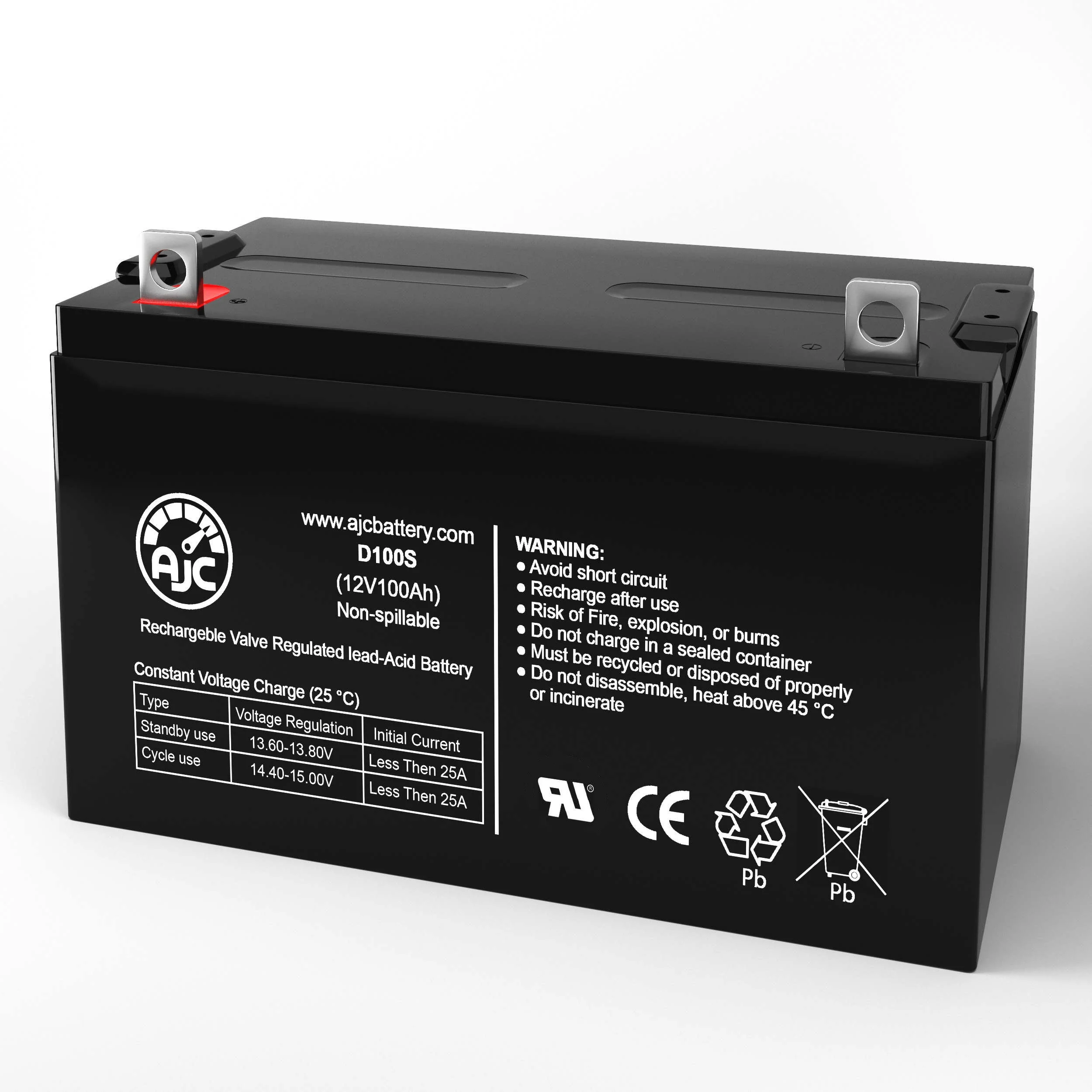 AJC Battery Compatible with Chloride Power 1000010148 12V 100Ah Emergency Light Battery - view 1