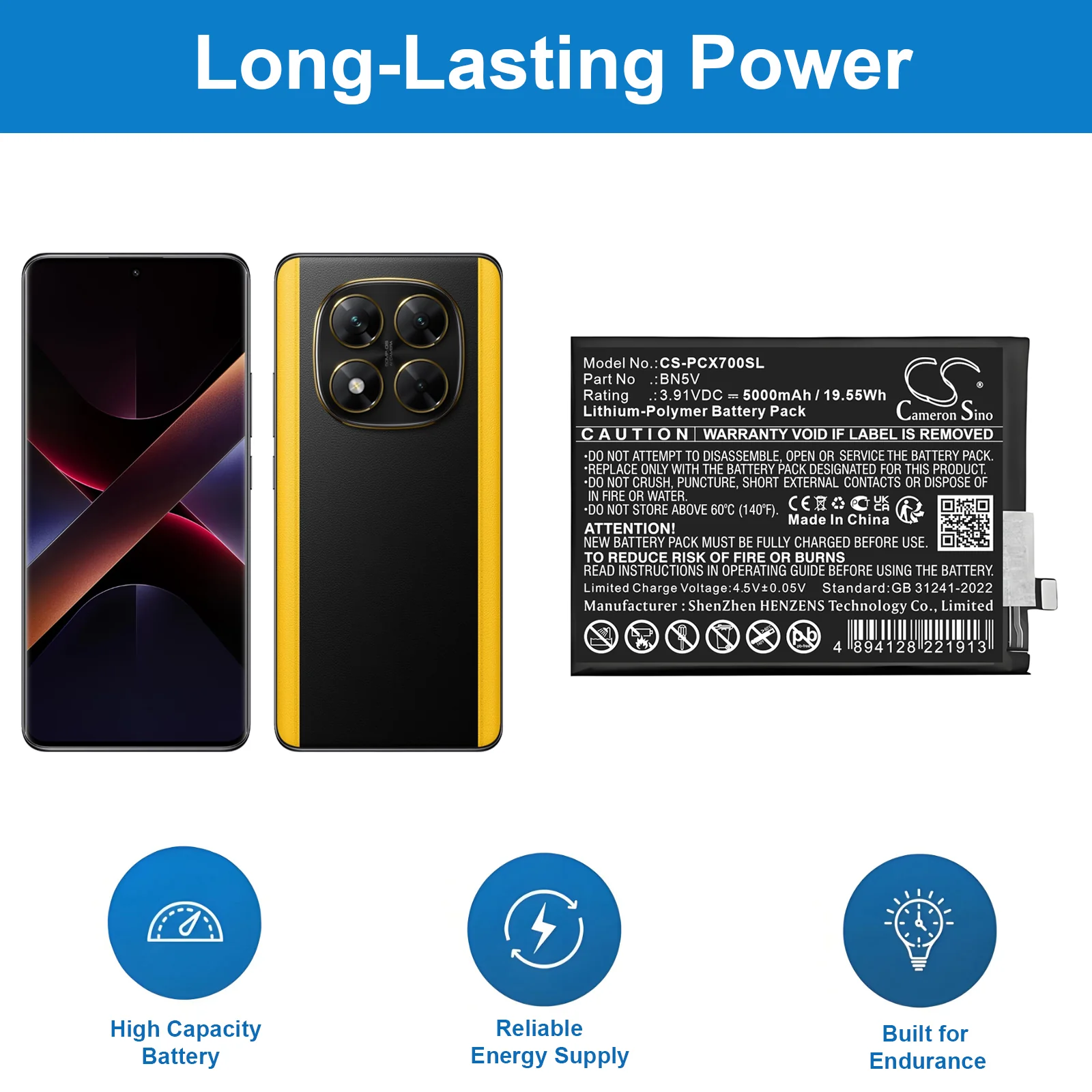 Poco X7 Mobile Phone Replacement Battery - view 1