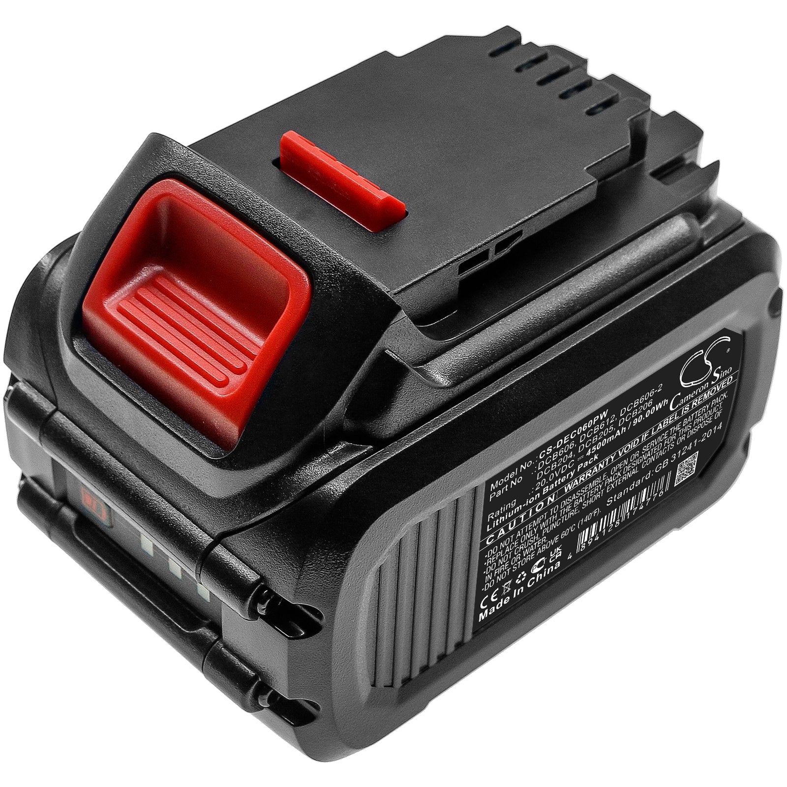 DeWalt 20V MAX,60V MAX,120V MAX,DCB184,DCB184-XJ,DCB184-XR,DCD740,DCD740B,DCD780,DCD780B,DCD780C2,DCD780L2,DCD7 4500mAh Power Tool Replacement Battery - view 1