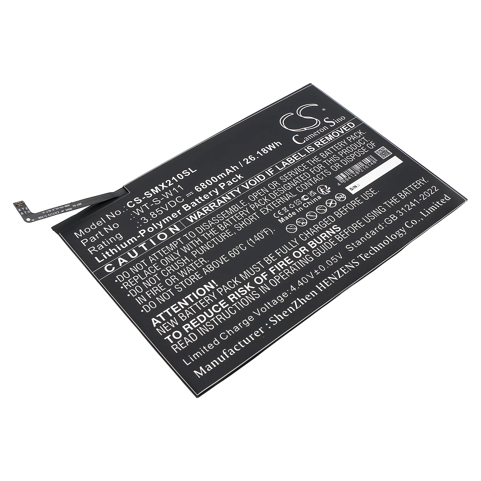 Samsung Galaxy Tab A9+ 5G 11,SM-X210,SM-X210NZAEXAR,SM-X216,SM-X216B,SM-X216N,SM-X218U,SMX210NZAEG Tablet Replacement Battery - view 1