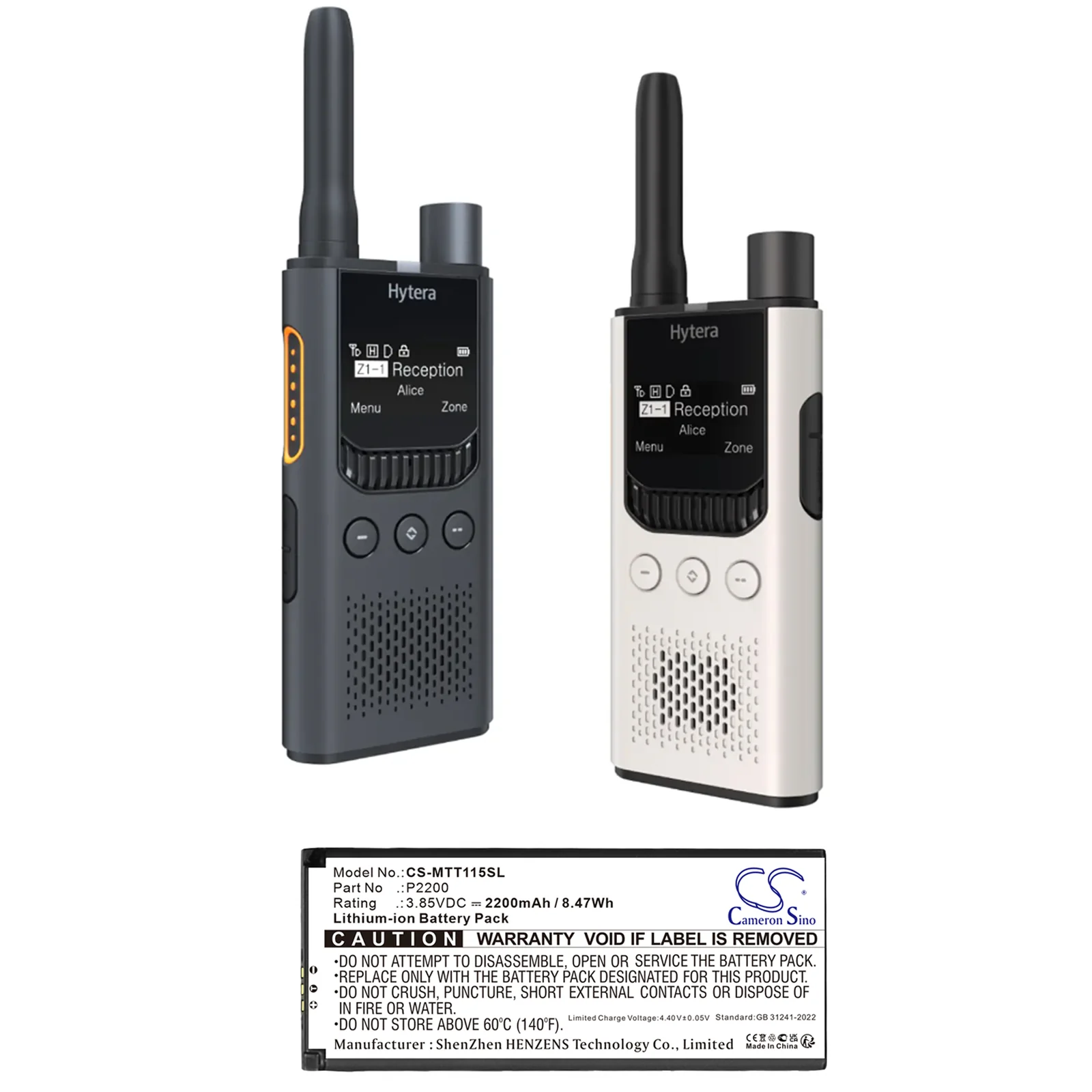 Hytera HYT-S1,HYT-S1 Pro,HYT-S31,HYT-S35 Two Way Radio Replacement Battery - view 1