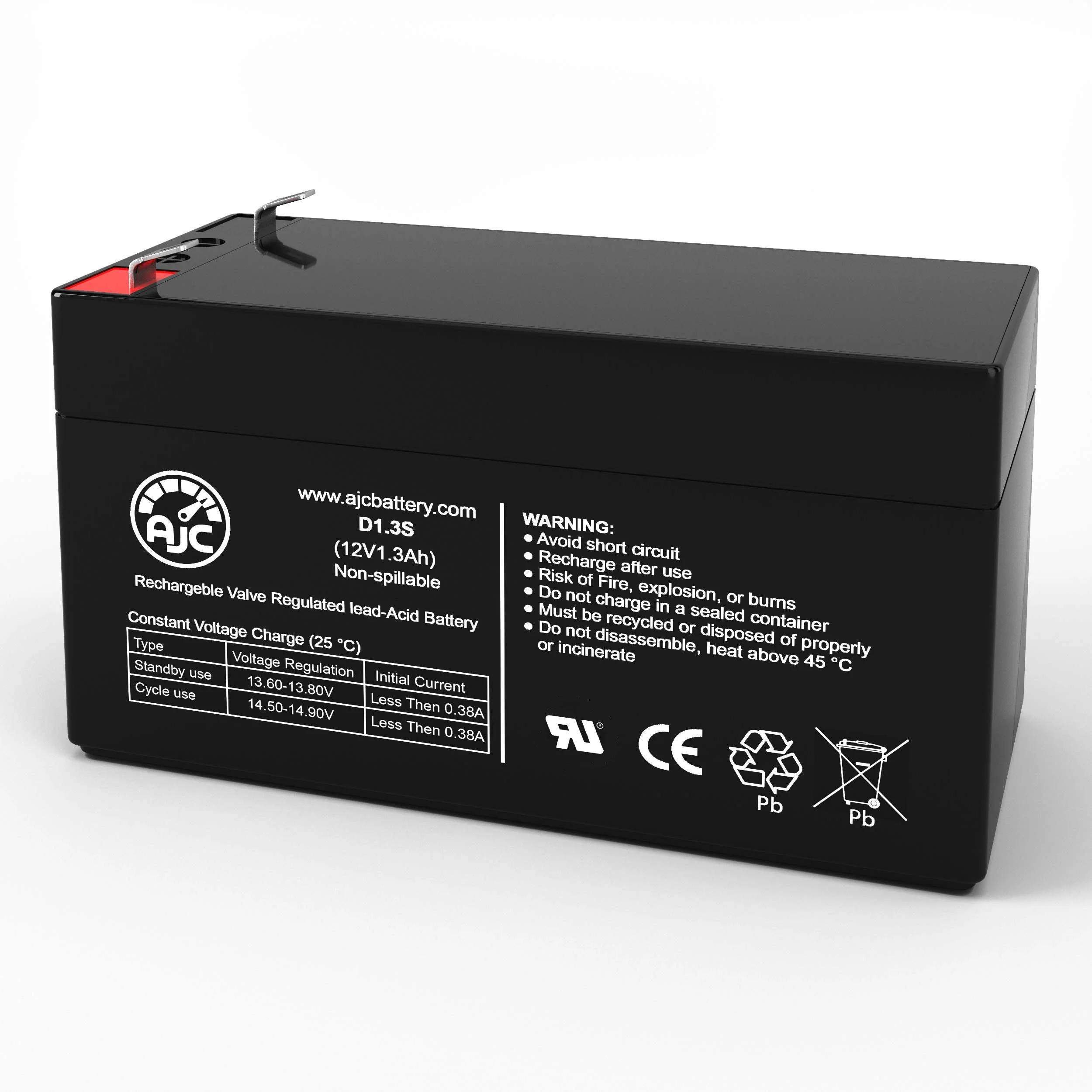 AJC Battery Compatible with IBT Technologies BT1.3-12 12V 1.3Ah Emergency Light Battery - view 1