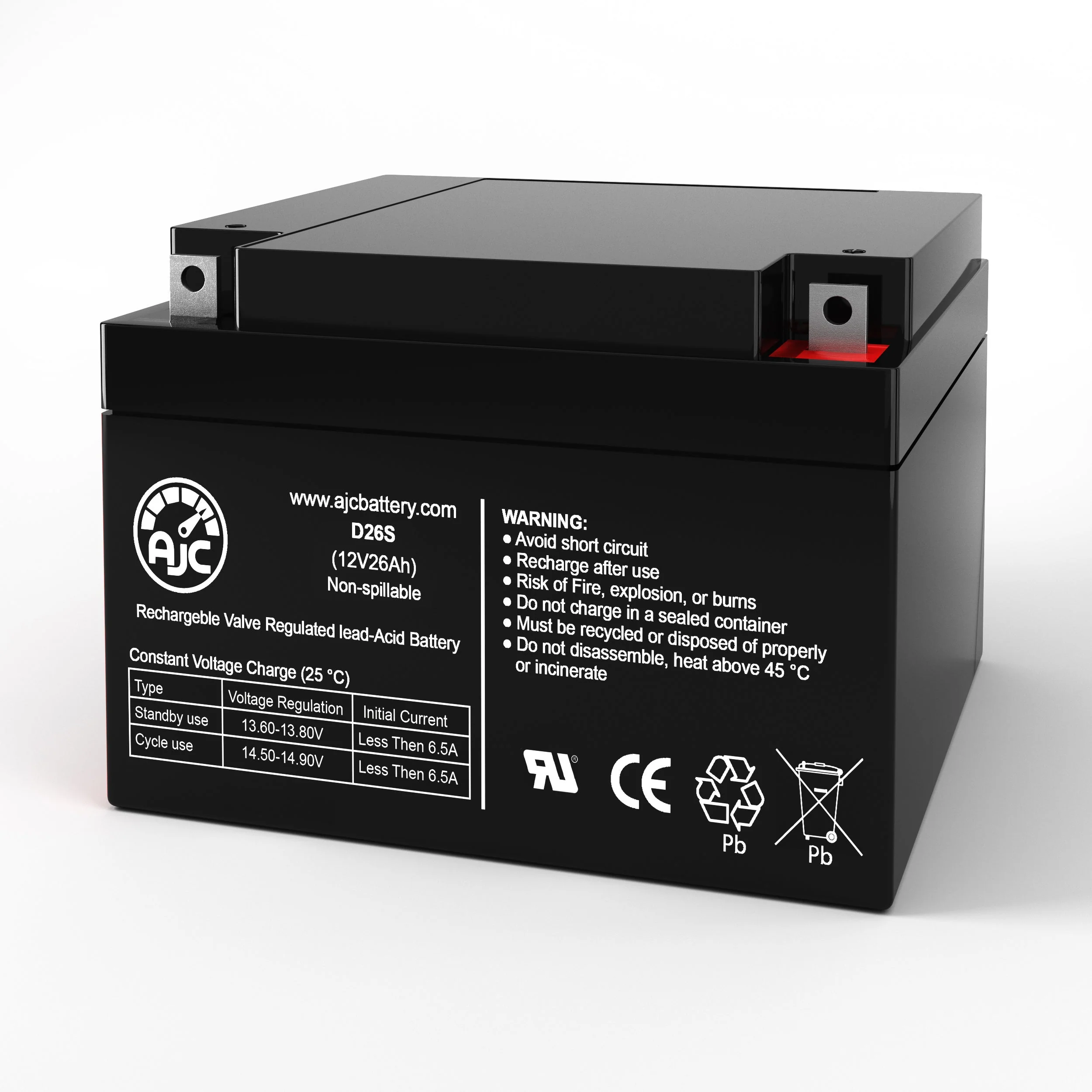 AJC Battery Compatible with SOLAHD 30-250F 12V 26Ah UPS Battery - view 1