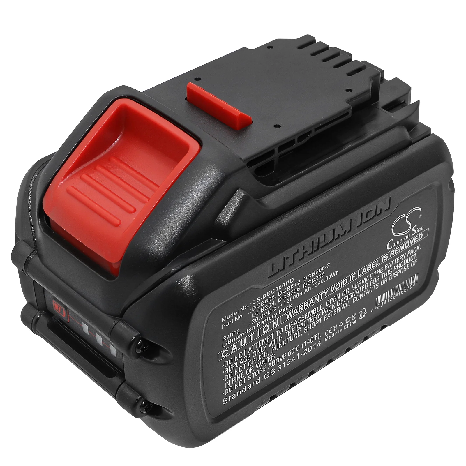 DeWalt 20V MAX,60V MAX,120V MAX,DCB184,DCB184-XJ,DCB184-XR,DCD740,DCD740B,DCD780,DCD780B,DCD780C2,DCD780L2,DCD 12000mAh Power Tool Replacement Battery - view 1
