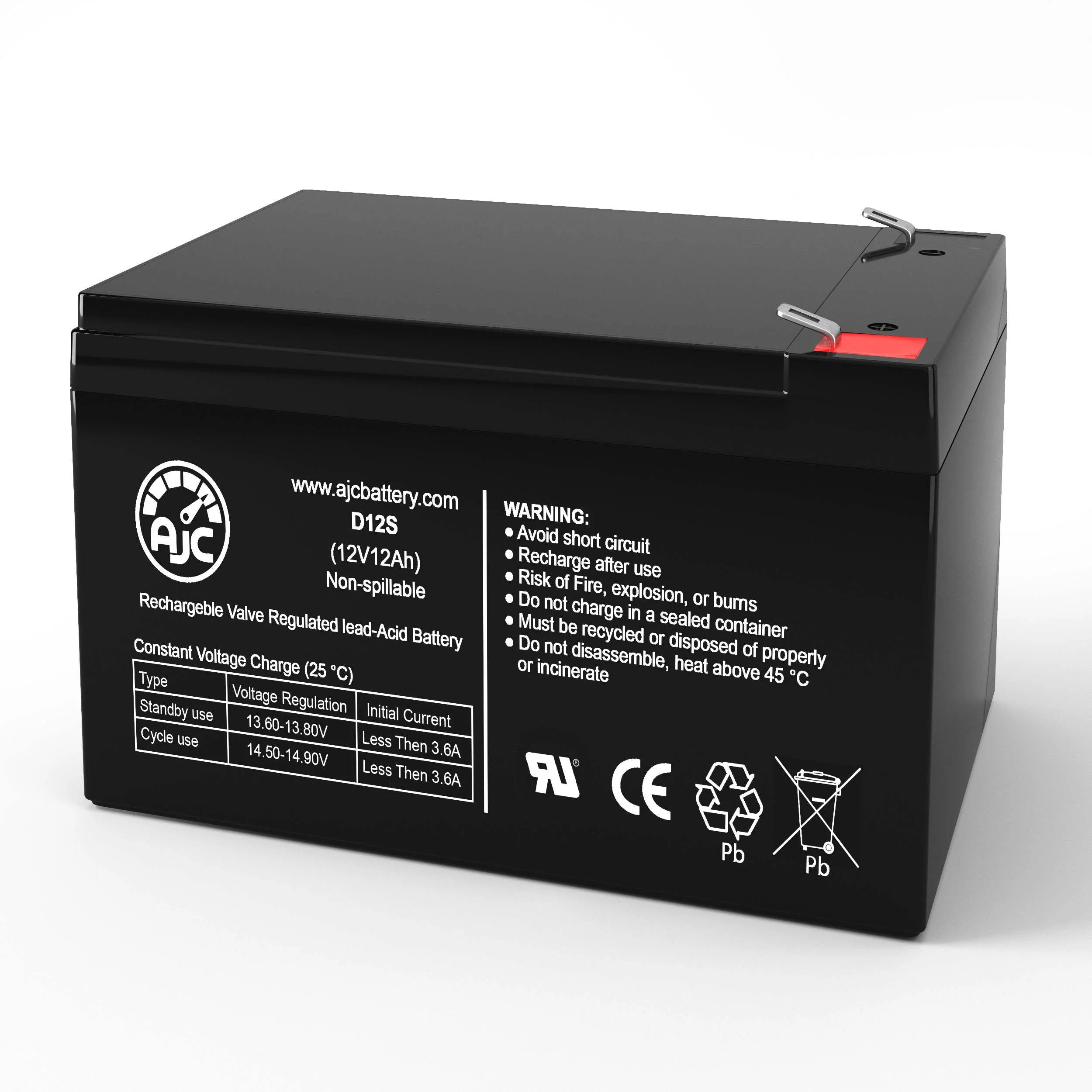 AJC Battery Compatible with Merits S535 12V 12Ah Mobility Scooter Battery - view 1