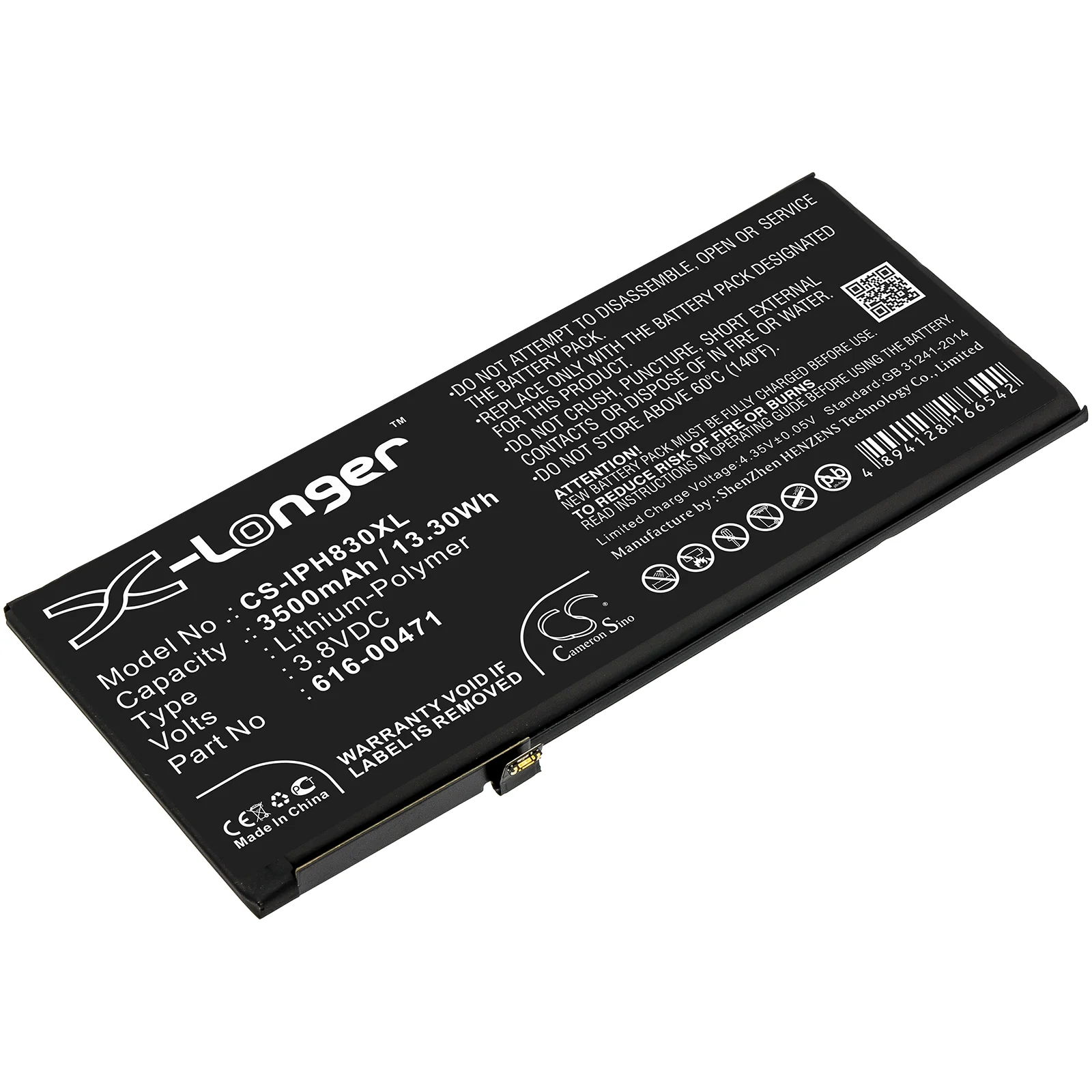 Apple iPhone XR,A2105,A2106,A2108,A1984,iPhone 11.8 Mobile Phone Replacement Battery - view 1