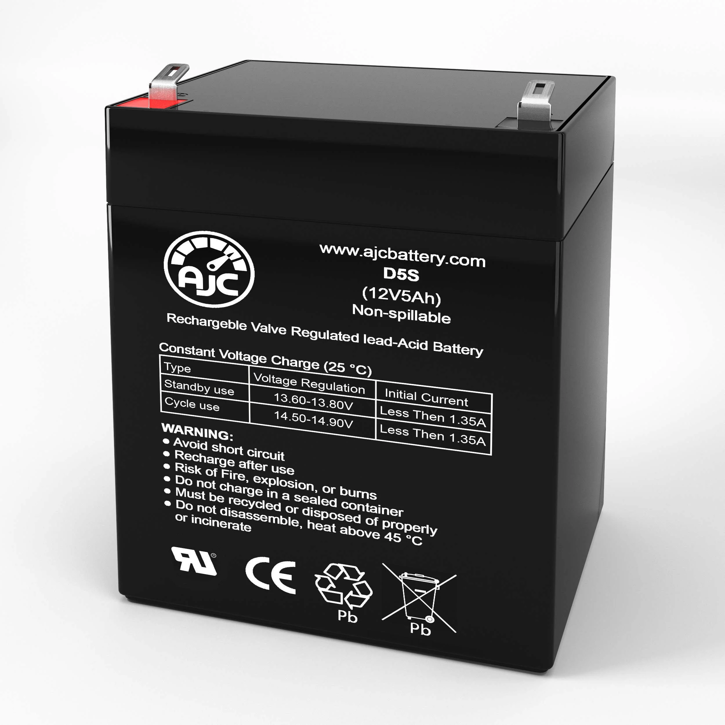AJC Battery Compatible with uhomepro UTV Off Road W16624 W16627 W16628 12V 5Ah Ride-On Toy Battery - view 1