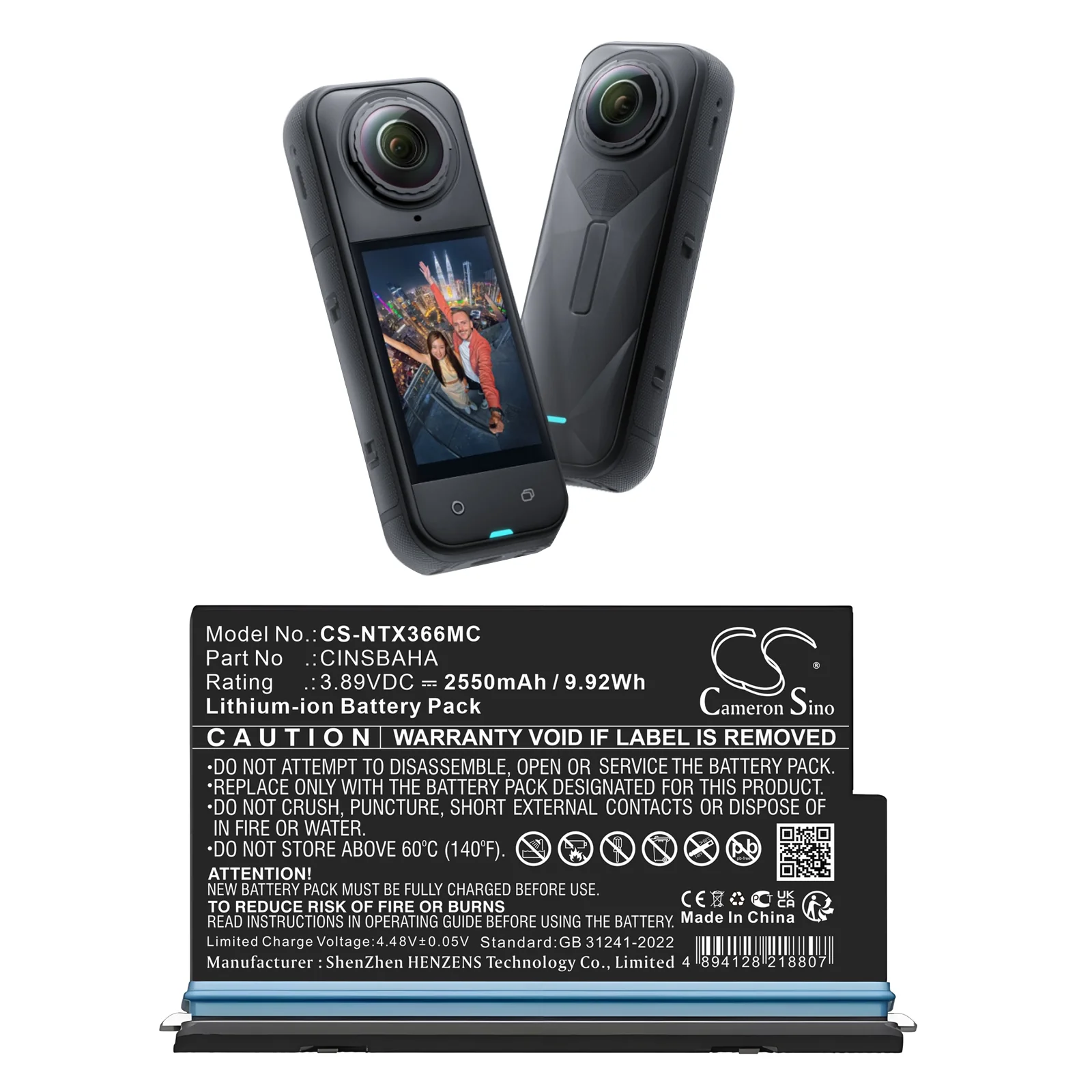 Insta360 One X5 Camera Replacement Battery - view 1