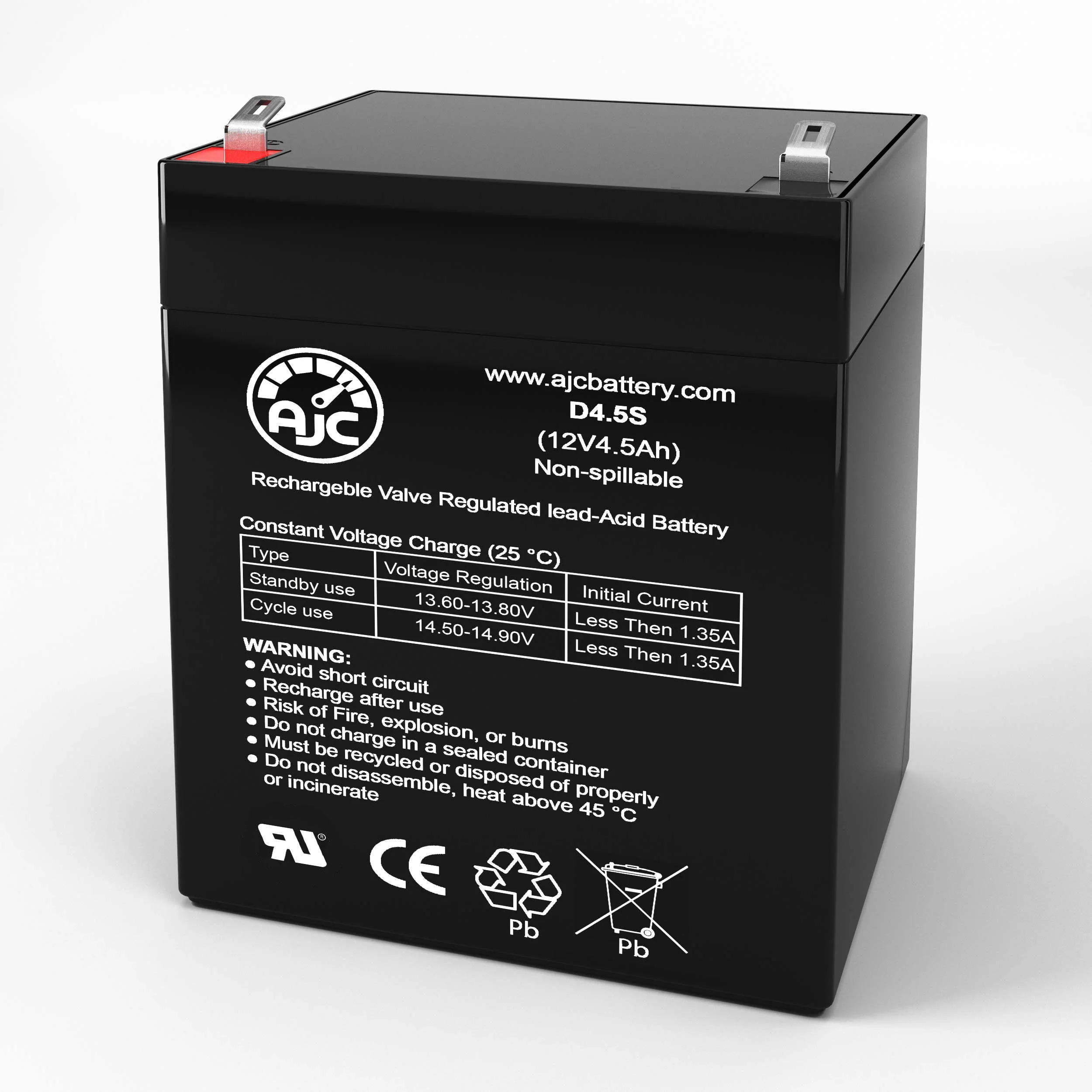 AJC Battery Compatible with Maruson Technology Power UPS-500A 12V 4.5Ah UPS Battery - view 1