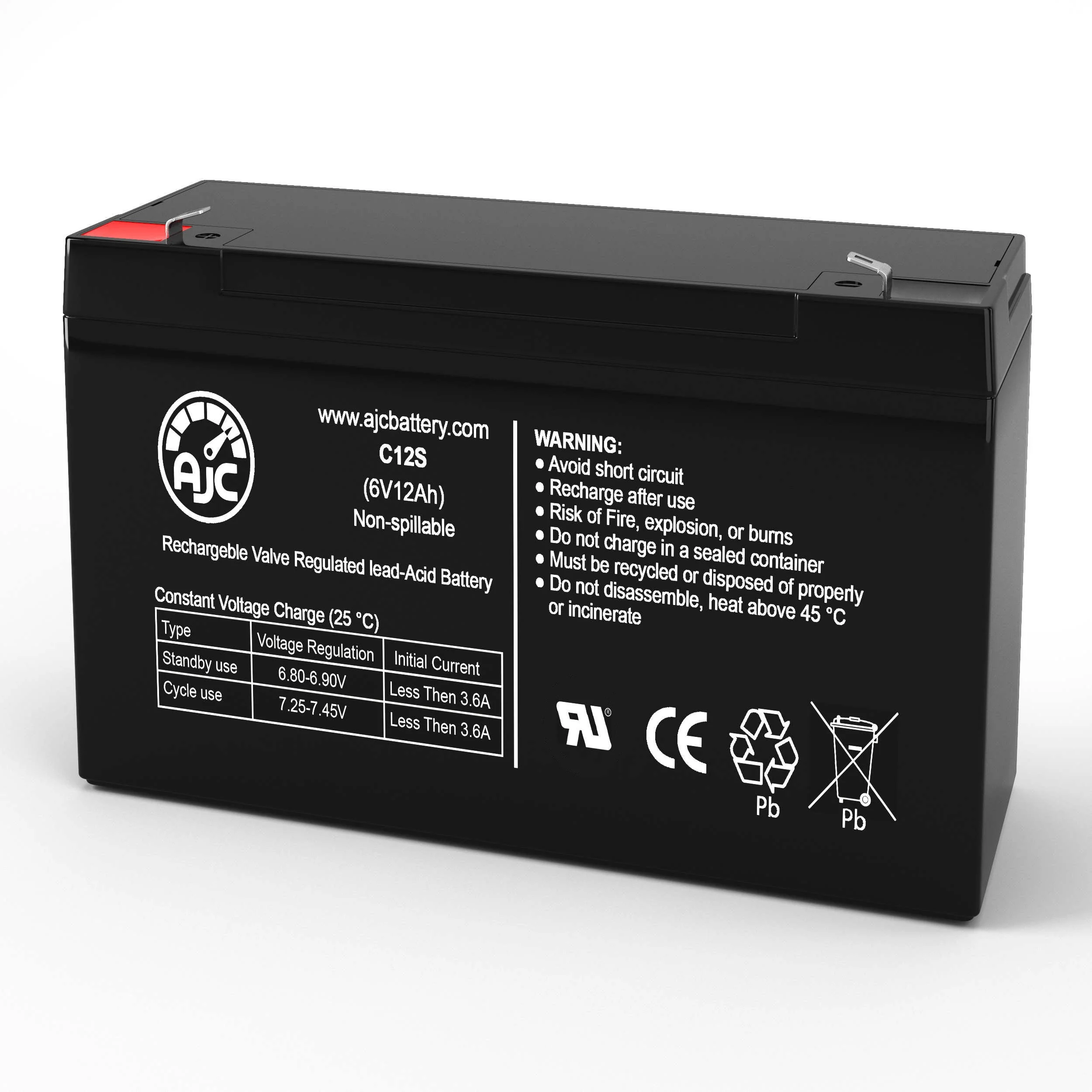 AJC Battery Compatible with Eaton 5115-1000 Rackmount 6V 12Ah UPS Battery - view 1