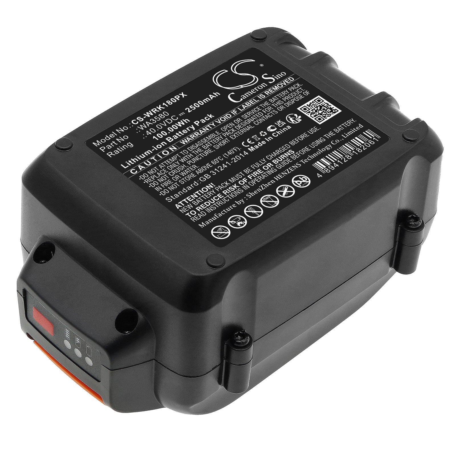 Worx WG180 WG280 WG380 WG580 WG640 WA3747 WA3877 2500mAh Power Tool Replacement Battery - view 1