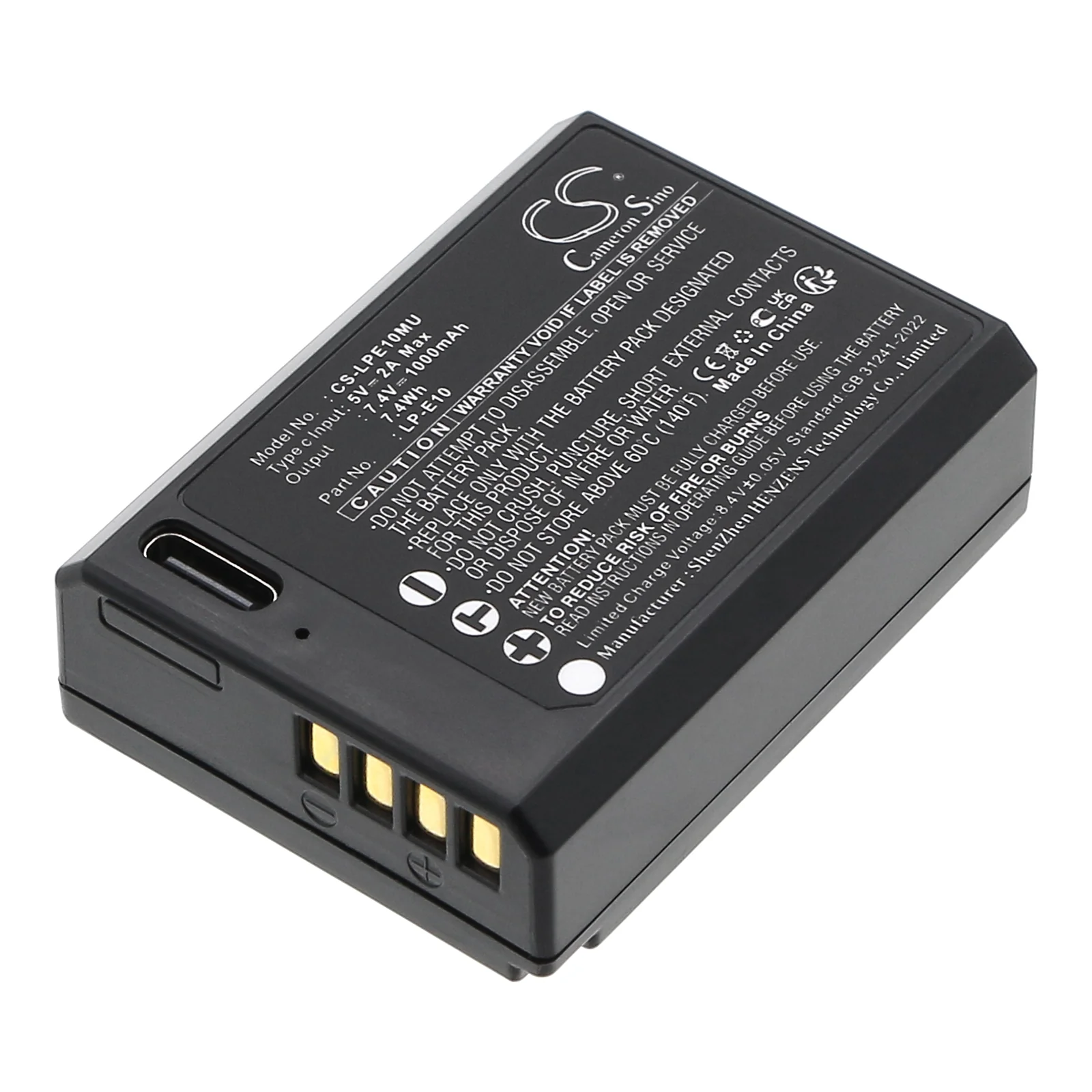 Canon EOS 1100D,EOS KISS X50,EOS REBEL T3,EOS 1200D,EOS REBEL T5,EOS 1300D,EOS 4000D,EOS Rebel 1300D T6,EOS Rebel T 1000mAh Camera Replacement Battery - view 1